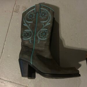 Franco sarto black with design cowboy boots